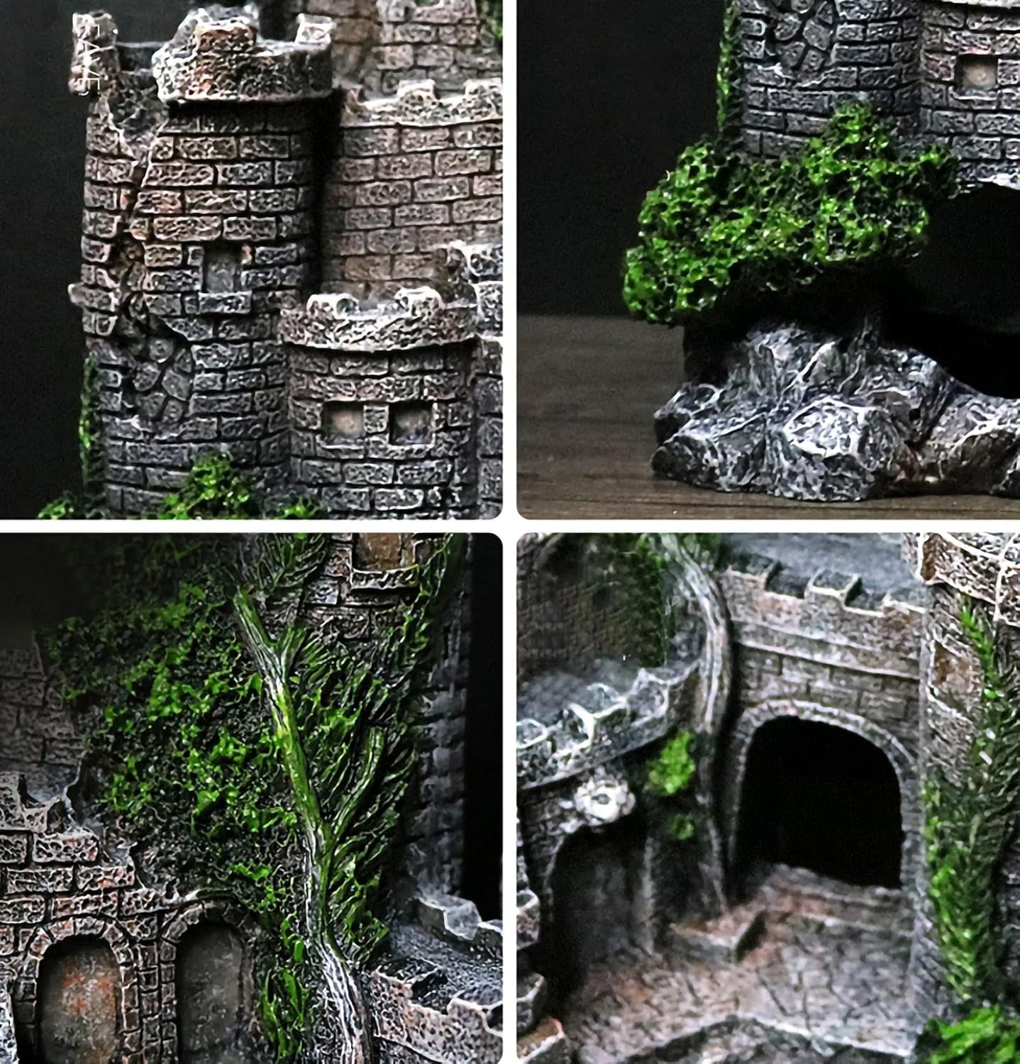 Aquarium Ornaments Resin Castle Decorations Submarine Fish Tank Supplies Accessories Eco-Friendly Fish Tank Creativity Aquarium Ornament Betta Fish Hide Cave