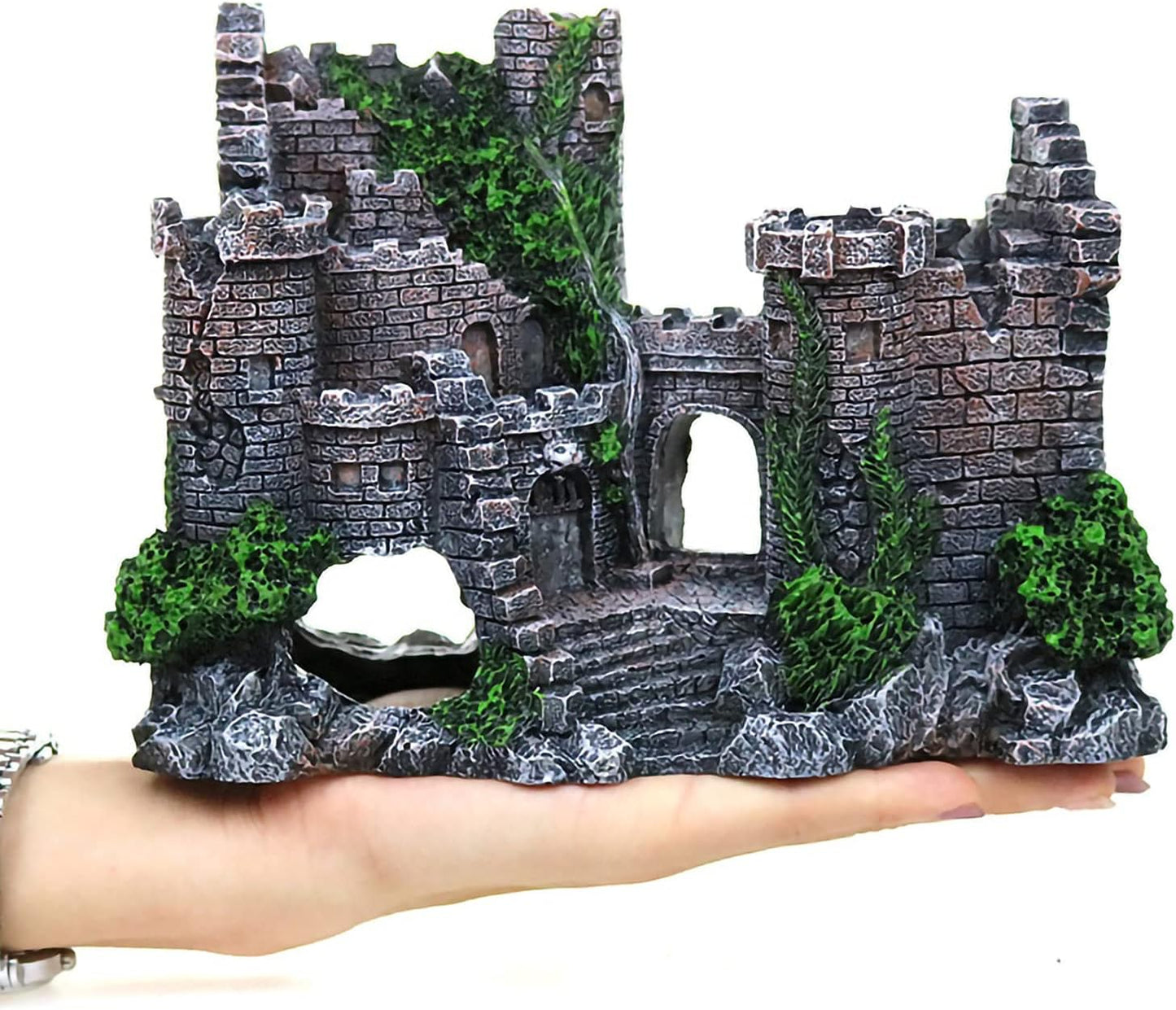 Aquarium Ornaments Resin Castle Decorations Submarine Fish Tank Supplies Accessories Eco-Friendly Fish Tank Creativity Aquarium Ornament Betta Fish Hide Cave