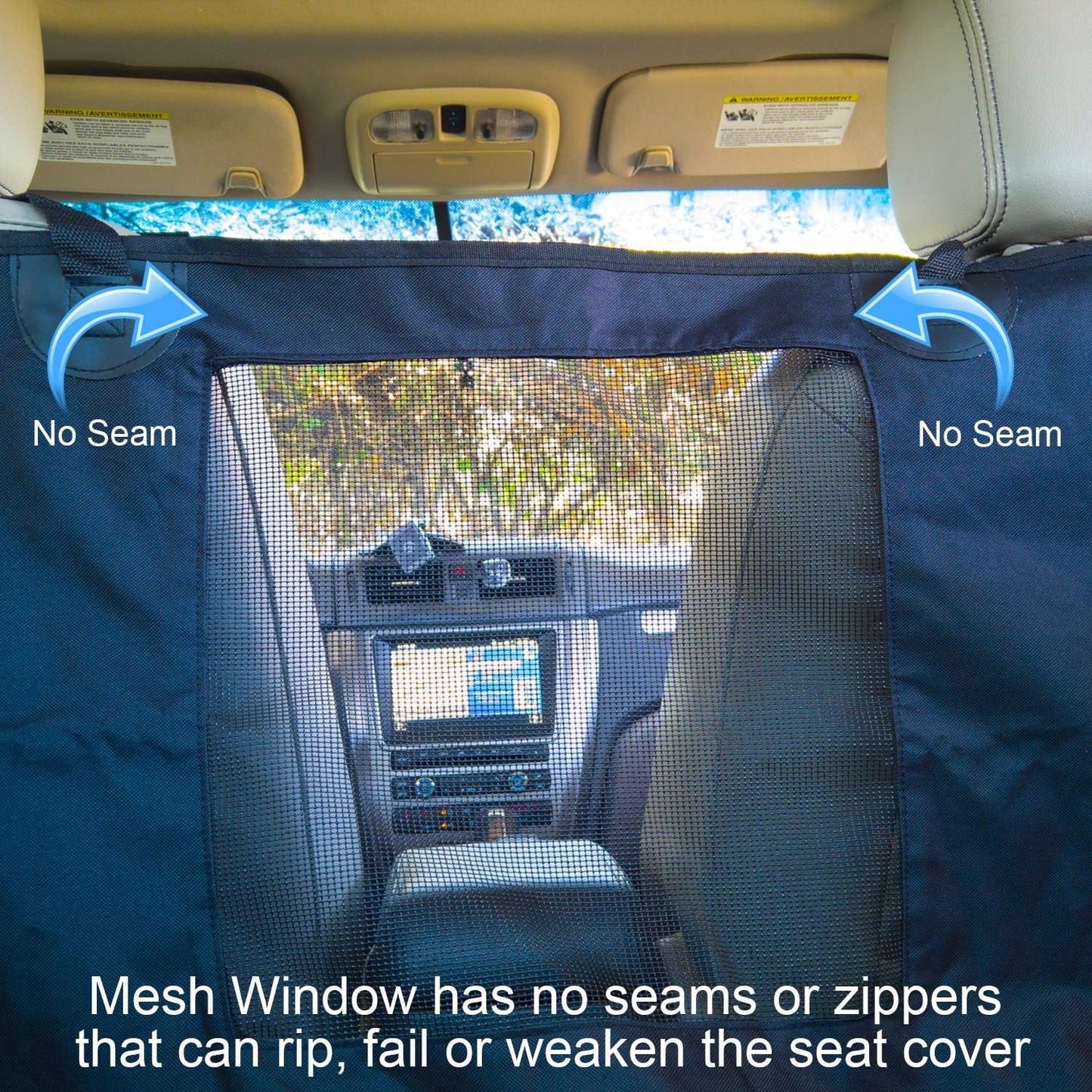 Ultimate Pet Seat Cover and Dog Hammock Features Brown Washable Fleece Mat, Mesh Window and Metal Buckles - 5-Piece Set