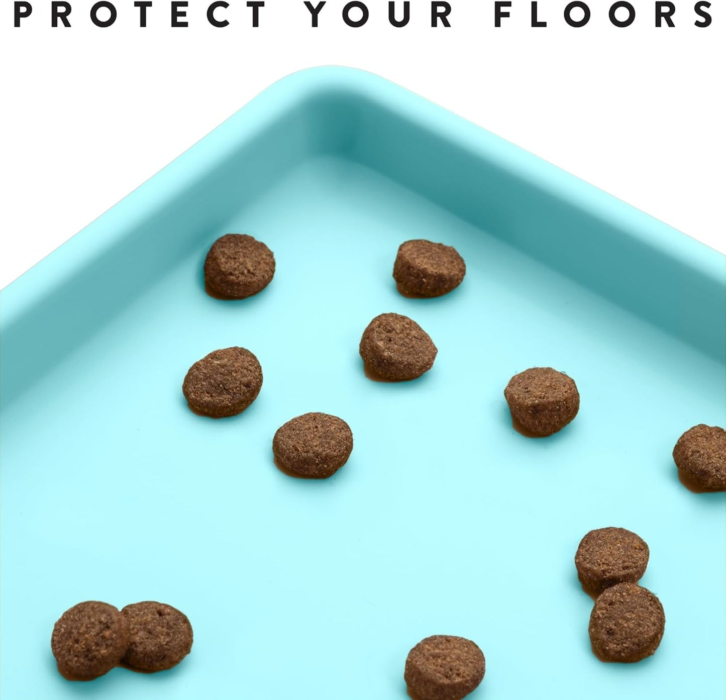 Cat Food Mat, Small & Large Pet Feedingd Mat, 100% Waterproof Cat Mats for Food and Water, Silicone Mats for Pet Bowls, Non-Slip Placemat for Water Bowl or Fountain (Small, Aruba)