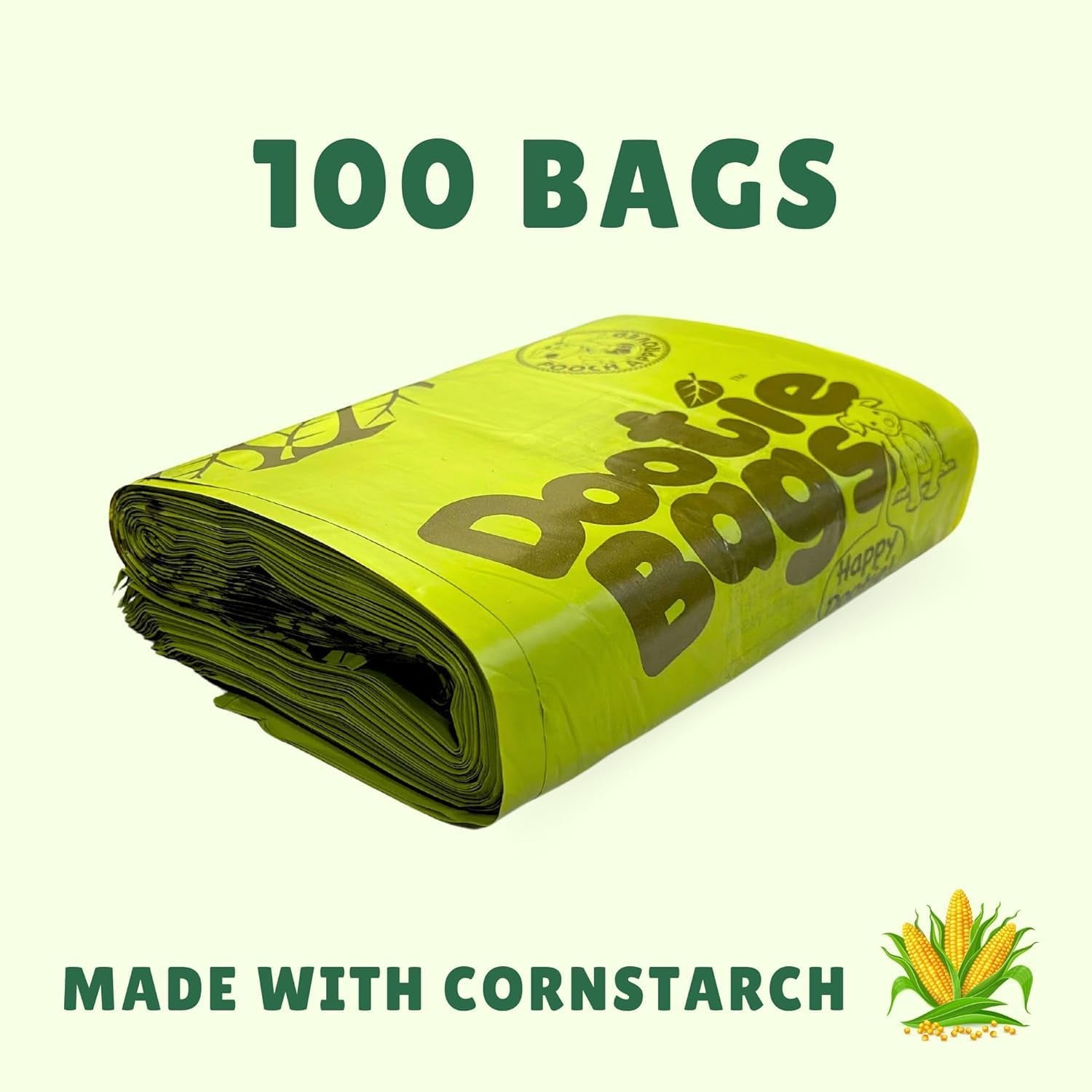 Pooch Approved Large Dootie Bags - Dog Poop Bags - Tie-Handles - 100 Count Dootie Strong and Leakproof - Perfect for Dogs & Cats - Litter - Pet Waste Cleanup - Swivel Bin &  Scoopers