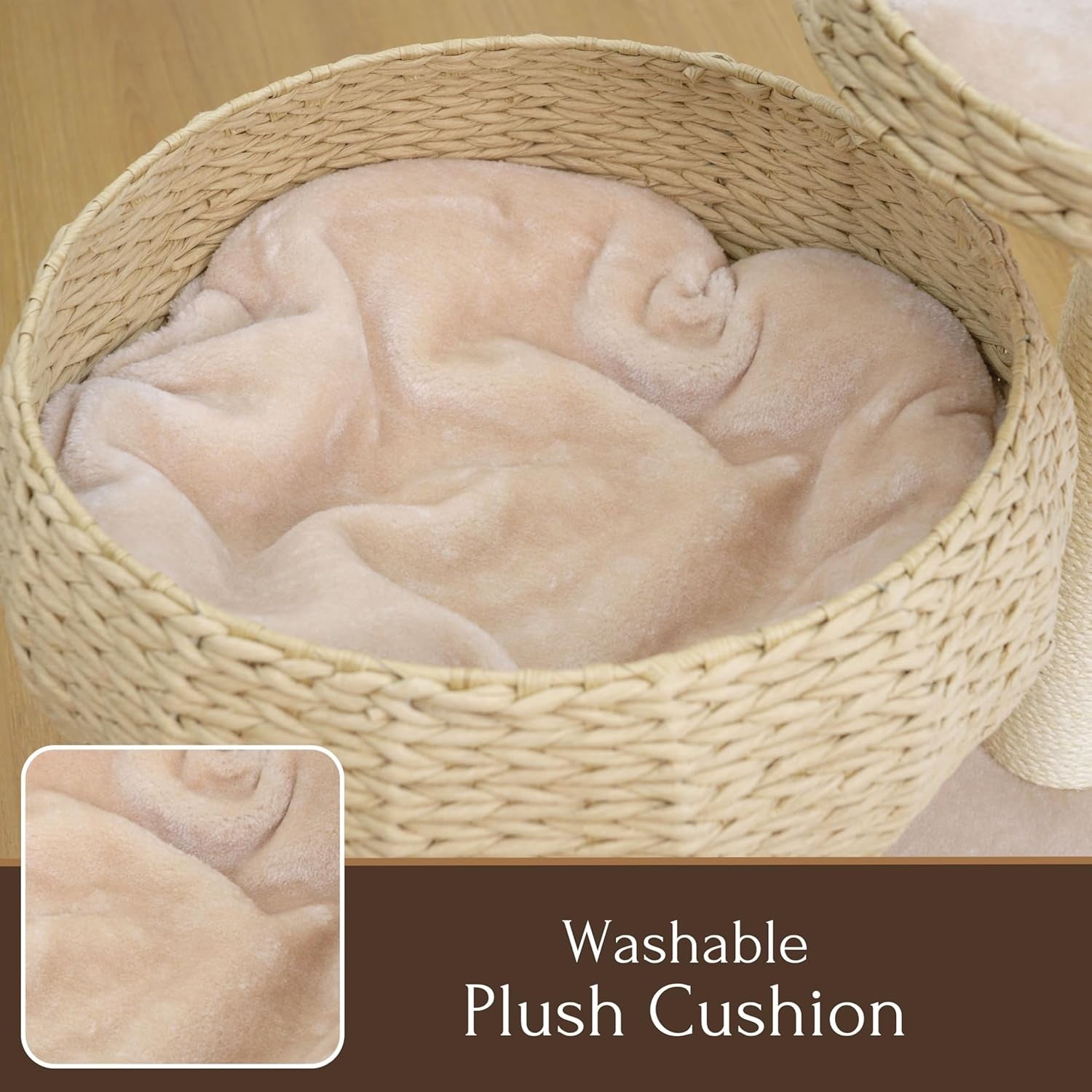 Paper Rope Natural Bowl Shaped with Perch Cat Tree