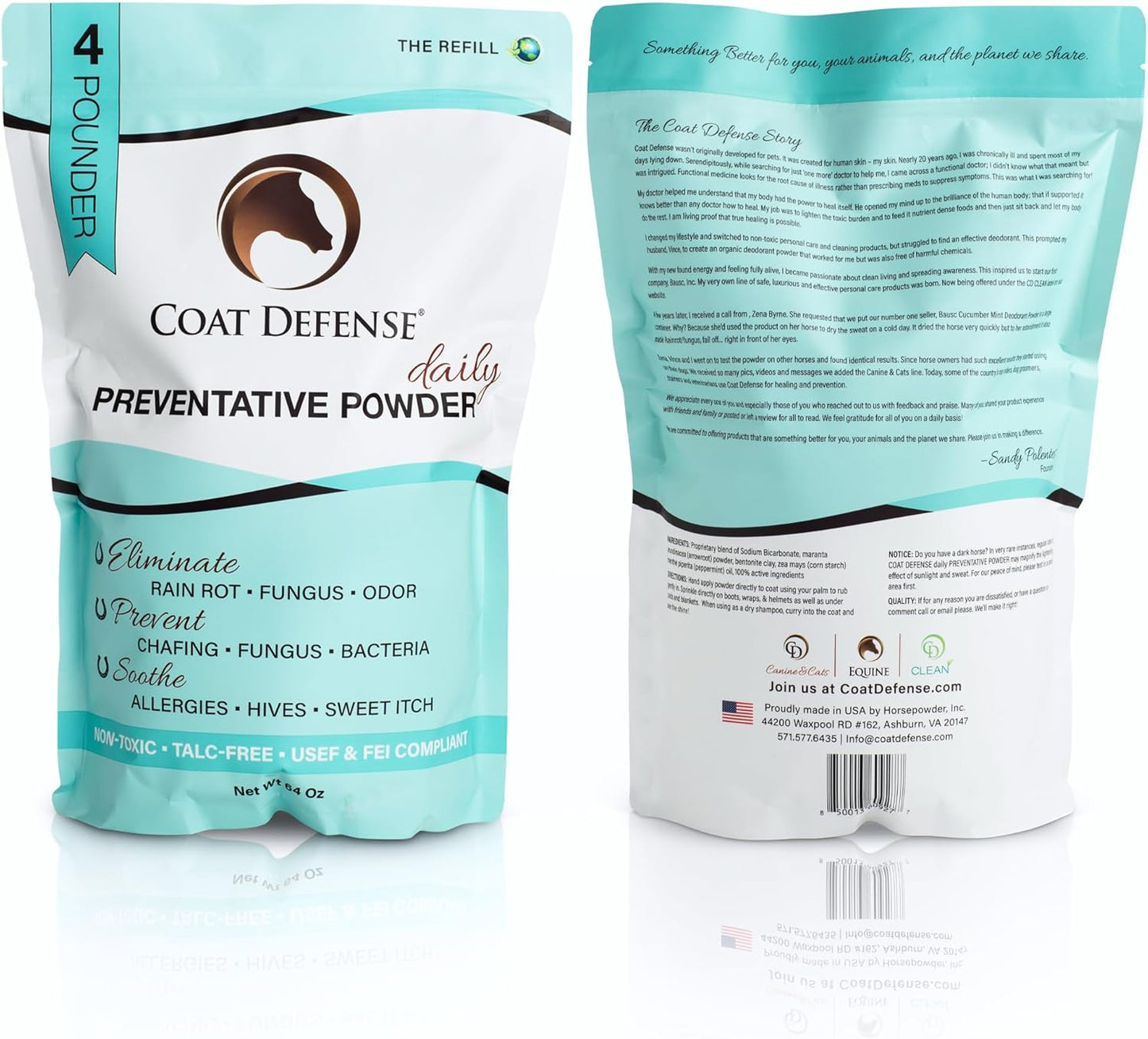 Daily Grooming Powder for Horses | Dry Shampoo with Natural Ingredients | 64 Oz Formula for Fresh, Healthy-Looking Coat