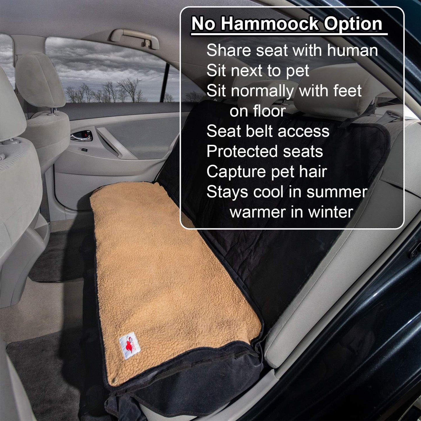 Ultimate Pet Seat Cover and Dog Hammock Features Brown Washable Fleece Mat, Mesh Window and Metal Buckles - 5-Piece Set