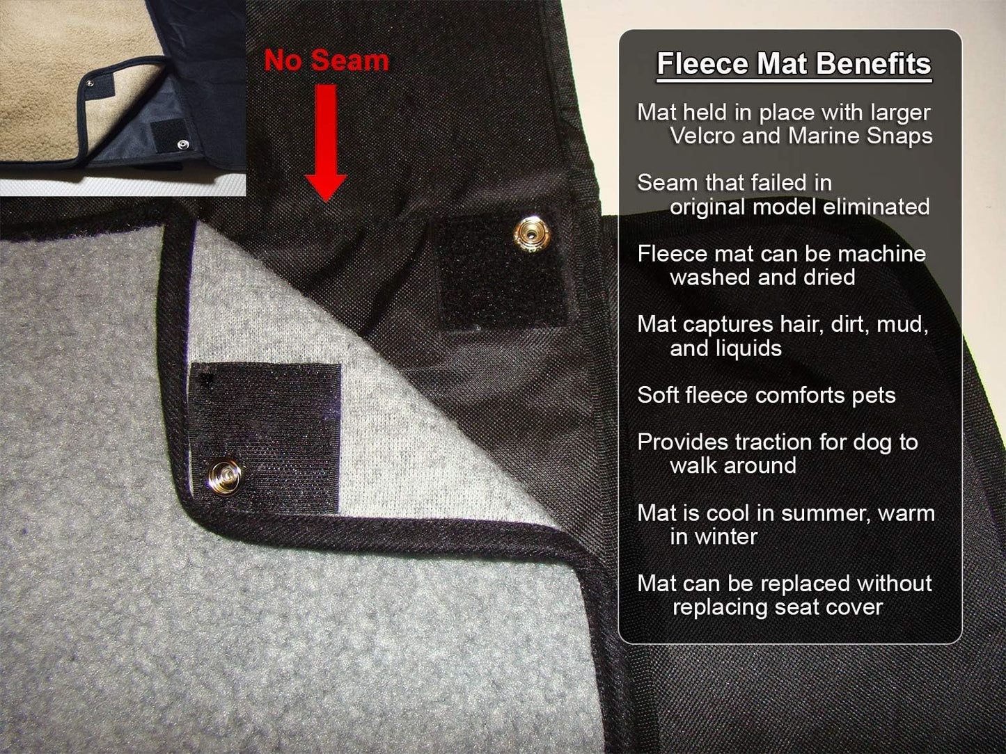 Ultimate Pet Seat Cover and Dog Hammock Features Brown Washable Fleece Mat, Mesh Window and Metal Buckles - 5-Piece Set