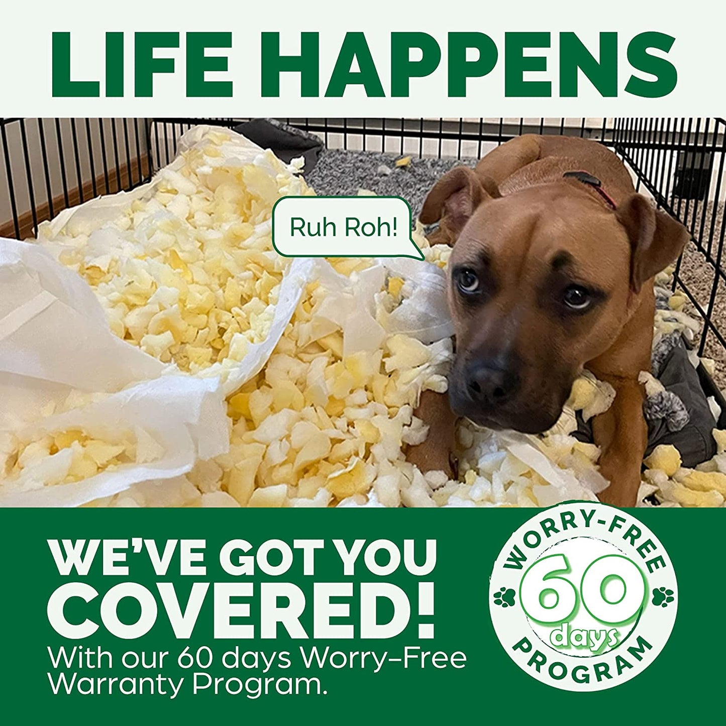 Orthopedic Dog Bed for Large/Medium Dogs W/ Removable Bolsters & Washable Cover, for Dogs up to 55 Lbs - Plush & Velvet Waves Perfect Comfort Sofa - Brownstone, Large